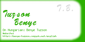 tuzson benye business card